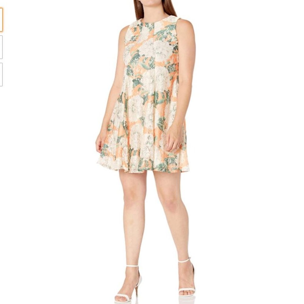 Danny and Nicole Lace Floral Trapeze Dress